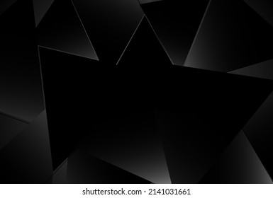 Dark geometric black background triangle design pattern vector
