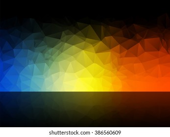 dark geometric blue red yellow background