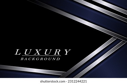 Dark geometric design with blue textured rectangular frames with metallic border