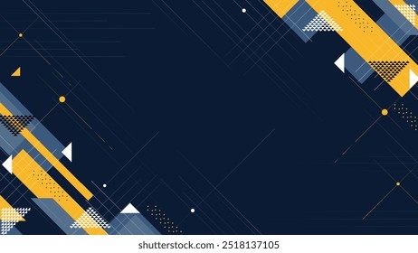 Dark geometric minimalism with yellow accents