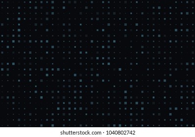 Dark geometric pattern with small squares. Abstract lights from the Windows. Night city. Design element for web banners, posters, cards, wallpapers, backdrops, panels Vector illustration