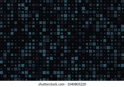 Dark geometric pattern with small squares. Abstract lights from the Windows. Night city. Design element for web banners, posters, cards, wallpapers, backdrops, panels Vector illustration