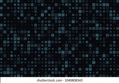 Dark geometric pattern with small squares. Abstract lights from the Windows. Night city. Design element for web banners, posters, cards, wallpapers, backdrops, panels Vector illustration