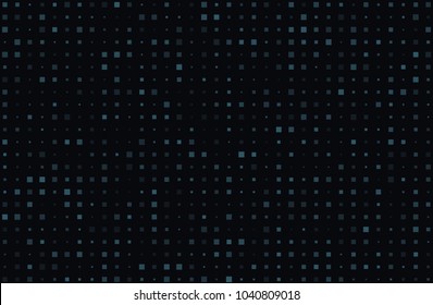 Dark geometric pattern with small squares. Abstract lights from the Windows. Night city. Design element for web banners, posters, cards, wallpapers, backdrops, panels Vector illustration