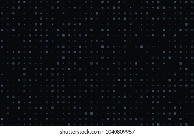 Dark geometric pattern with small squares. Abstract lights from the Windows. Night city. Design element for web banners, posters, cards, wallpapers, backdrops, panels Vector illustration