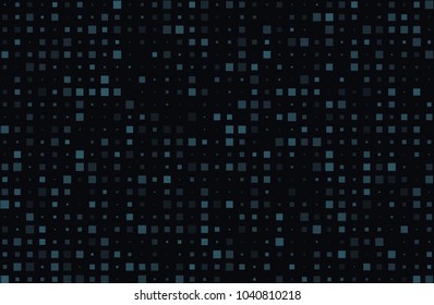 Dark geometric pattern with small squares. Abstract lights from the Windows. Night city. Design element for web banners, posters, cards, wallpapers, backdrops, panels Vector illustration