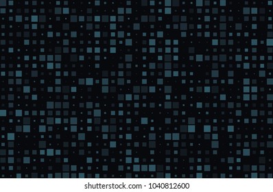 Dark geometric pattern with small squares. Abstract lights from the Windows. Night city. Design element for web banners, posters, cards, wallpapers, backdrops, panels Vector illustration
