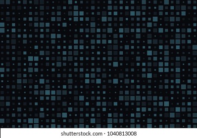 Dark geometric pattern with small squares. Abstract lights from the Windows. Night city. Design element for web banners, posters, cards, wallpapers, backdrops, panels Vector illustration
