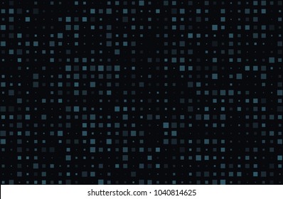 Dark geometric pattern with small squares. Abstract lights from the Windows. Night city. Design element for web banners, posters, cards, wallpapers, backdrops, panels Vector illustration