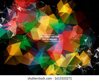 Dark Geometric Polygonal background molecule and communication. Connected lines with dots. Minimalism background. Concept of the science, chemistry, biology, medicine, technology.