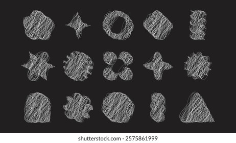 Dark geometric shapes with abstract textures