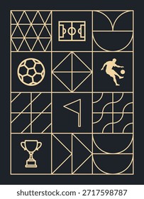 Dark Geometric Soccer Lines Background