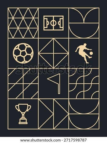 Dark Geometric Soccer Lines Background