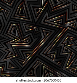 Dark geometric vintage pattern with metal effect.