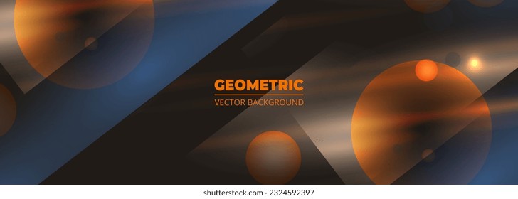 Fondo abstracto geométrico oscuro con círculos y líneas. Ilustración del vector