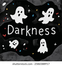 dark, ghost, cute, spooky, night, star, dot, eerie, whimsy, art, design, theme, cool, unique, backdrop, creative, chill, edgy, image, Halloween, mysterious