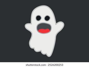 Dark ghost with open mouth on black background