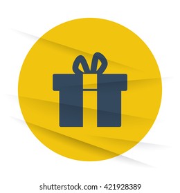 Dark Gift  icon label on wrinkled paper