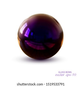 Dunkle Glaskugel, Vektor .Rundkristall .Ball für Inschriftengrafik.