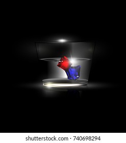 dark glass and colored ice
