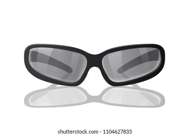 Dark glasses. Protection from the sun and ultraviolet radiation. Modern vector illustration.