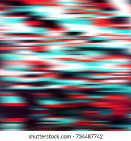 Dark glitch background, vector illustration. Red, black, green colors.