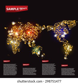 Dark globe world night lights poster 