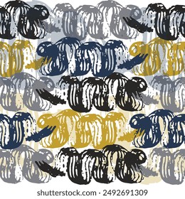 dark gloomy autumn floral pattern with brush strokes of paint Vector cannabis colorful background.