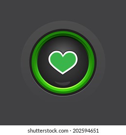 dark glossy circle  heart button
