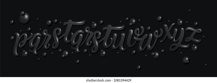 Dark and Glossy Decorative Letters. Vector Typogrphy.