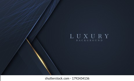 Dark and gold abstract background luxury shapes. Vector illustration.