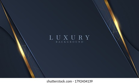 Dark and gold abstract background luxury shapes. Vector illustration.