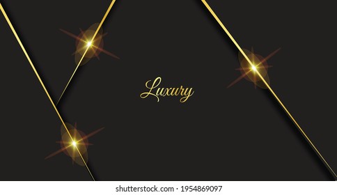 Dark and gold abstract background luxury shapes. Vector illustration.
