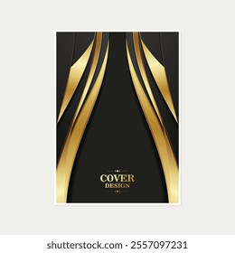 Dark gold abstract wave cover