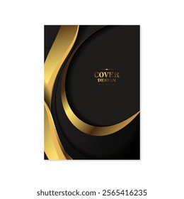 Dark gold abstract wave cover