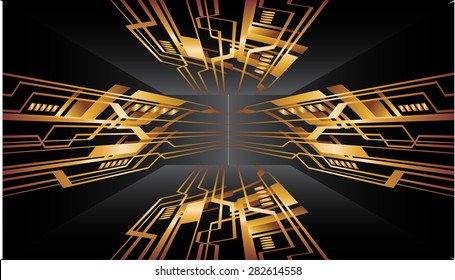 dark gold black color Light Abstract Technology background for computer graphic website internet and business. circuit. vector illustration. silver. infographics.