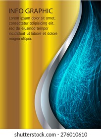 dark gold blue Light Abstract Technology background computer graphic website internet and business. vector illustration. text box. Brochure. card. banner flyer magazine. Design label.