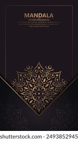 dark gold color mandala background concept