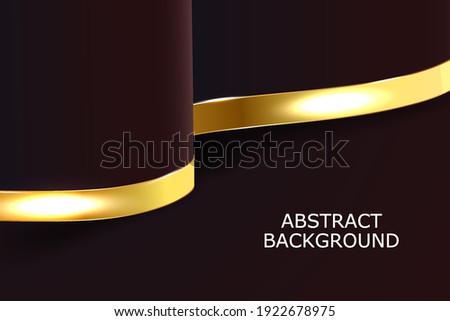 Dark and gold curves with lines background, vector illustration