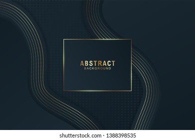 DARK AND GOLD. Fluid abstract background with space for text, elegant color and shape. Usable for background template. 
