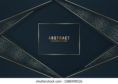 DARK AND GOLD. Geometric abstract background with space for text, elegant color and shape. Usable for background template. 