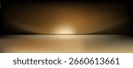Dark gold gradient background studio with two lights shiny abstract pattern, modern and luxury empty room interior for premium product display lighting.