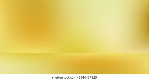Dark gold gradient background studio with two lights shiny abstract pattern, modern and luxury empty room interior for premium product display lighting