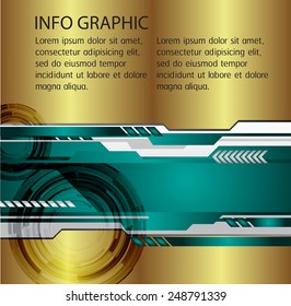 Dark gold green Light Abstract Technology background for computer graphic website internet. text box. Brochure. card.
