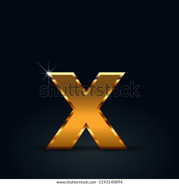 Dark Gold Letter X Lowercase Vector Stock Vector Royalty Free