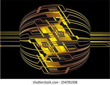 Dark gold Light Abstract Technology background for computer graphic website internet.