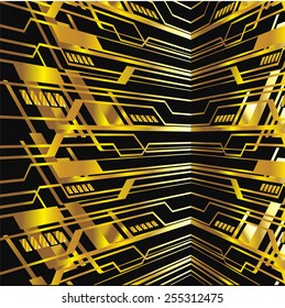 Dark gold Light Abstract Technology background for computer graphic website internet. circuit