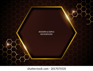 Fondo de línea Oscuro y Oro, fondo vectorial moderno de clase
