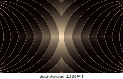 Dark gold luxury abstract striped background with elegant golden lines. Vector illustration