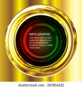 Dark gold red green Light circle Abstract Technology background for computer graphic website internet. text box.Brochure.card.banner. label. infographics.Metals, alloys, steel, aluminum.button